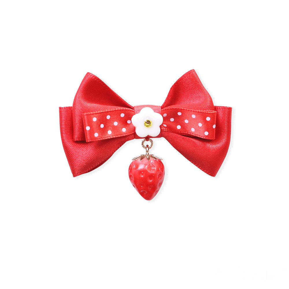 いちごリボンリング(赤ドット) - ゆめかわいいハンドメイド通販・販売