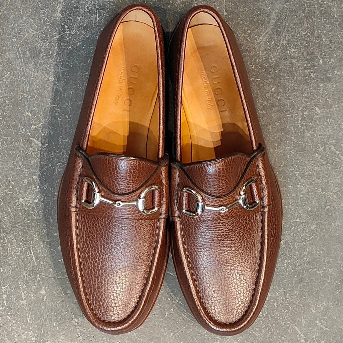 使用数回【GUCCI】グッチ 367762 ホースビットローファー グレイン