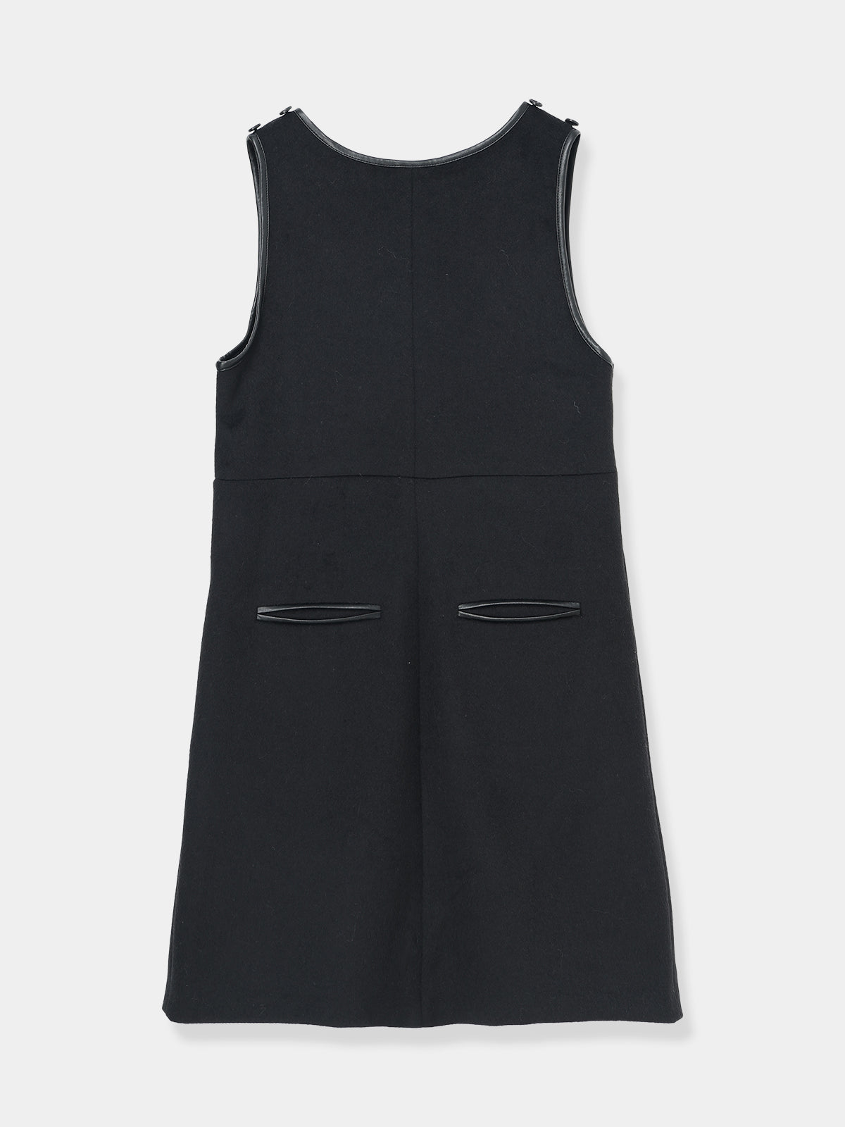 Leather Trimmed Wool Jumper Dress – L'AUBE BLANC