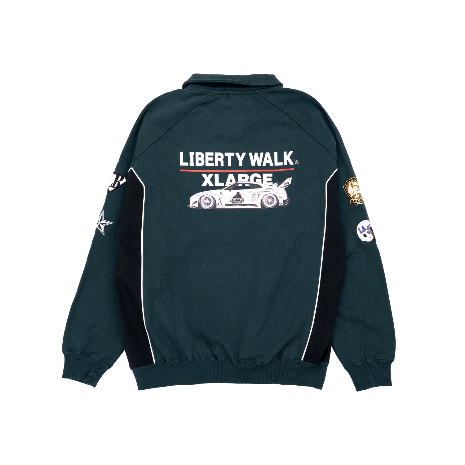 LIBERTY WALK×XLARGE HALF ZIP SWEATSHIRTS GREEN - LB-ONLINE STORE