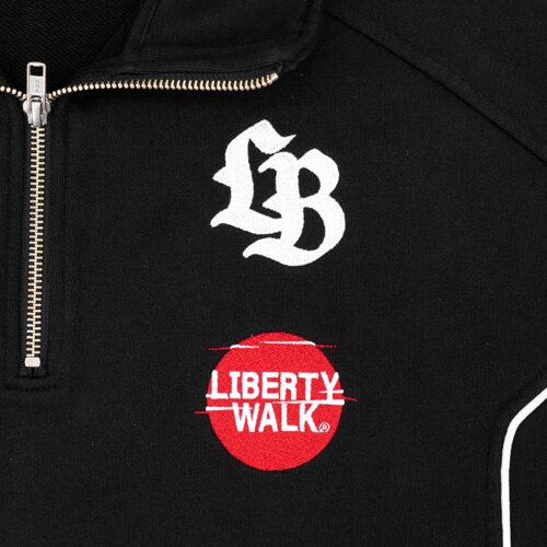 LIBERTY WALK×XLARGE HALF ZIP SWEATSHIRTS BLACK - LB-ONLINE STORE