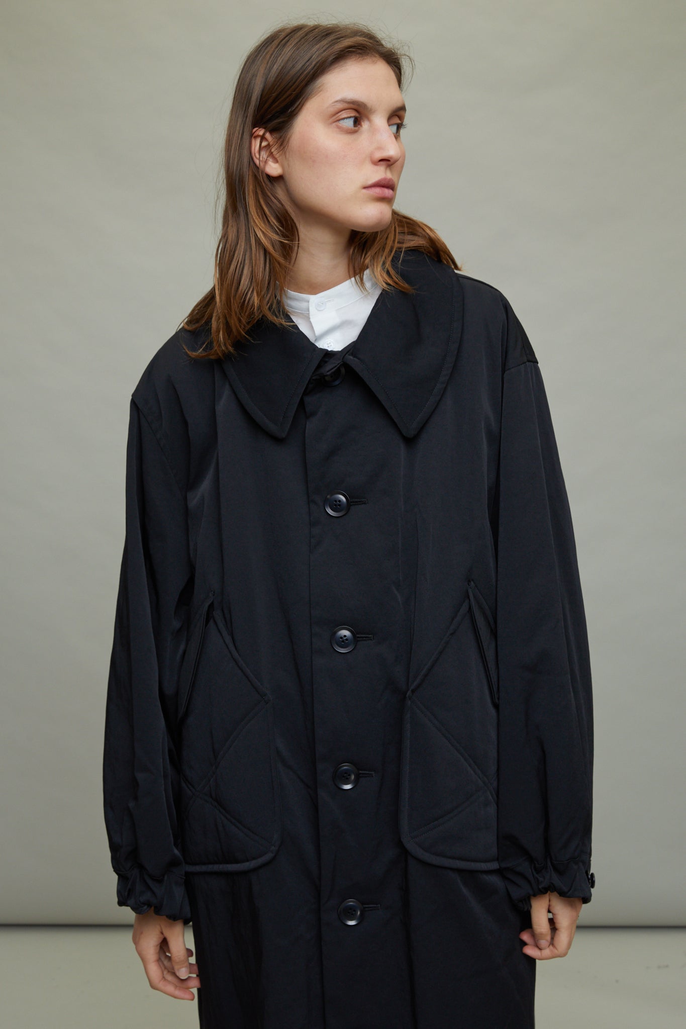 NY/ Chino Cloth Big Pocket Coat in Black – L'ENSEMBLE