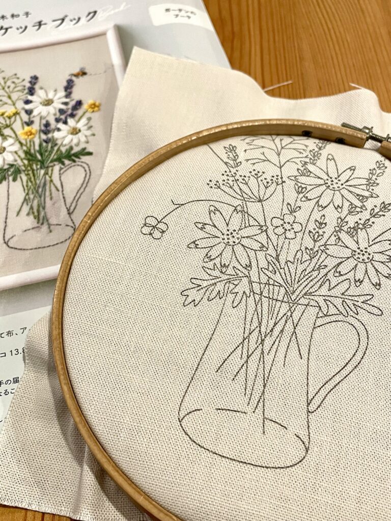 手作り部】ガーデンブーケの刺繍をしました♩青木和子さんデザイン刺繍