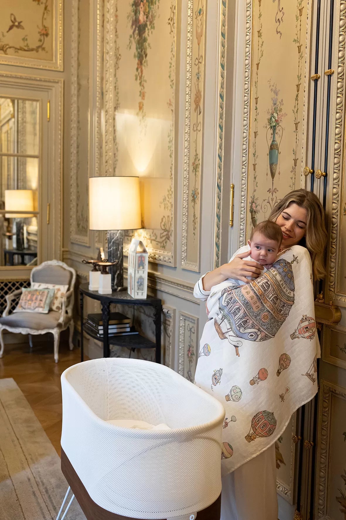 ホットエア・バルーン] オーガニックコットン・おくるみ毛布