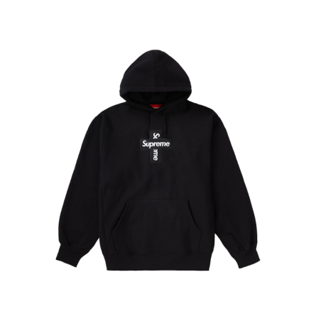 Supreme Cross Box Logo Hooded Sweatshirt Black | Limited Resell