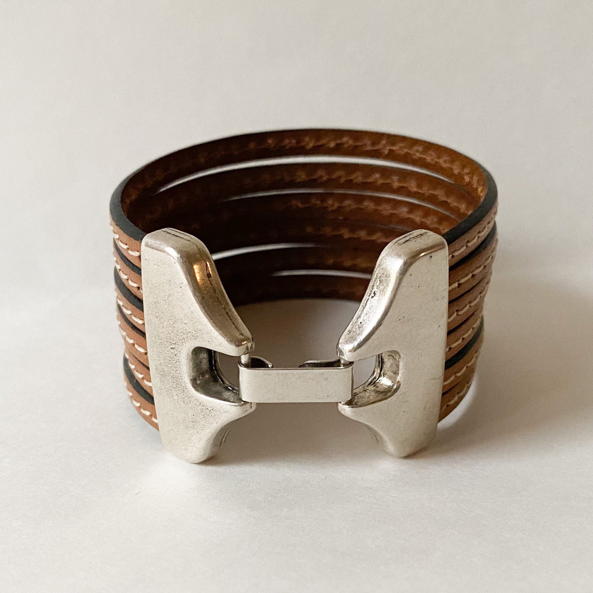 Multi Strand Cuff Bracelet, Brown | Lindsay Jordan
