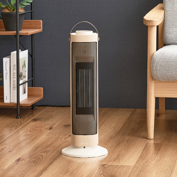 タワー型セラミックファンヒーター&ファン -Premium WOOD- LCAWA006