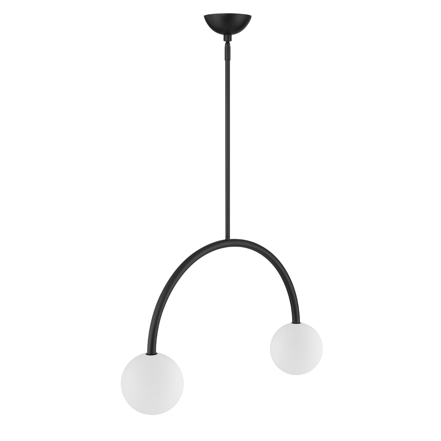 Risa 2 Globe Arc LED Pendant, Matte Black, Mid-Century Modern Arc