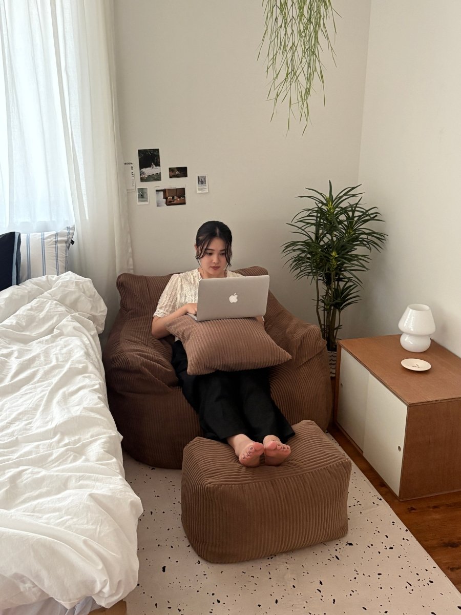 LOOSY 1人掛けビーズソファ Brown｜1人用ソファ おしゃれ 一人暮らし