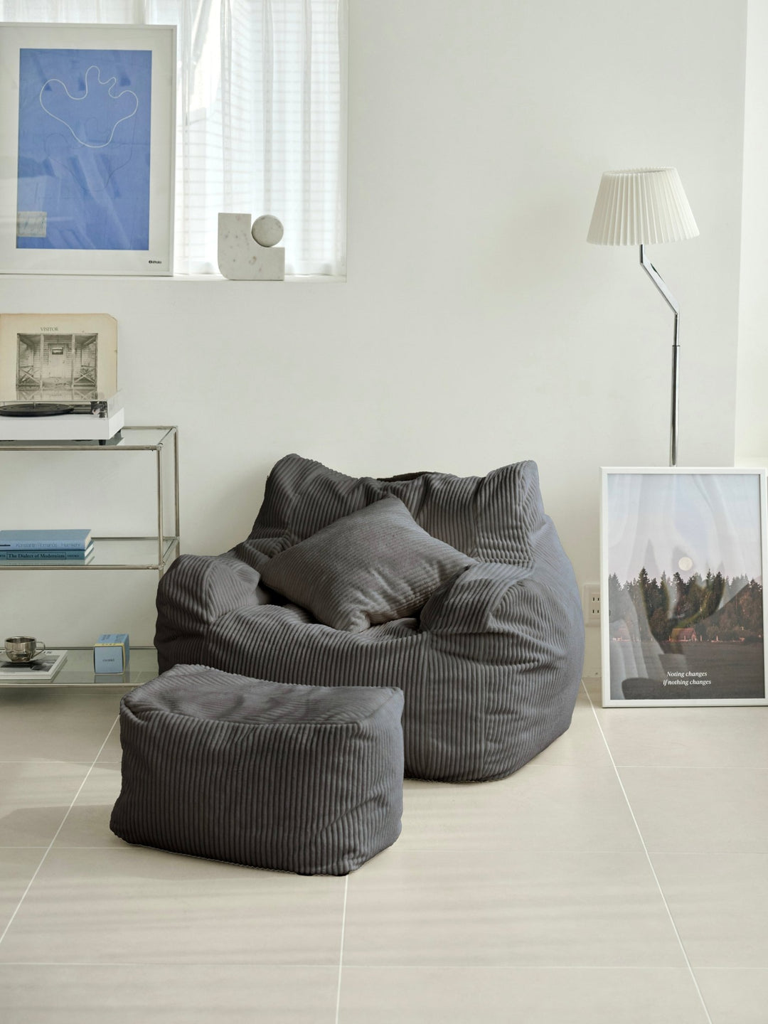 LOOSY ビーズオットマン Charcoal｜スツール おしゃれ 一人暮らし 二人