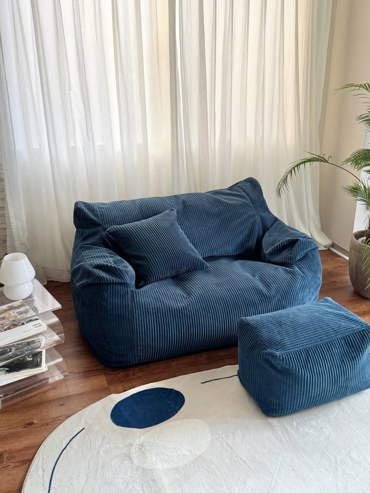 LOOSY 2人掛けビーズソファ Navy｜2人用ソファ おしゃれ 一人暮らし 二