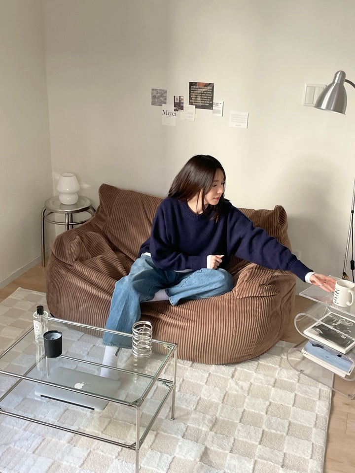 LOOSY 2人掛けビーズソファ Brown｜2人用ソファ おしゃれ 一人暮らし