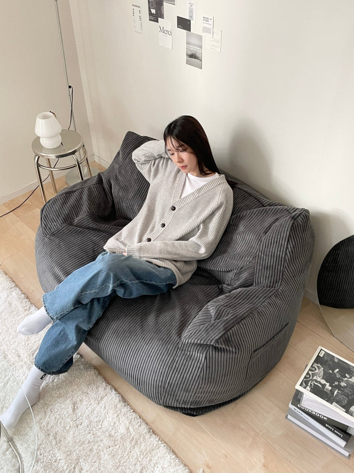 LOOSY 2人掛けビーズソファ Charcoal｜2人用ソファ おしゃれ