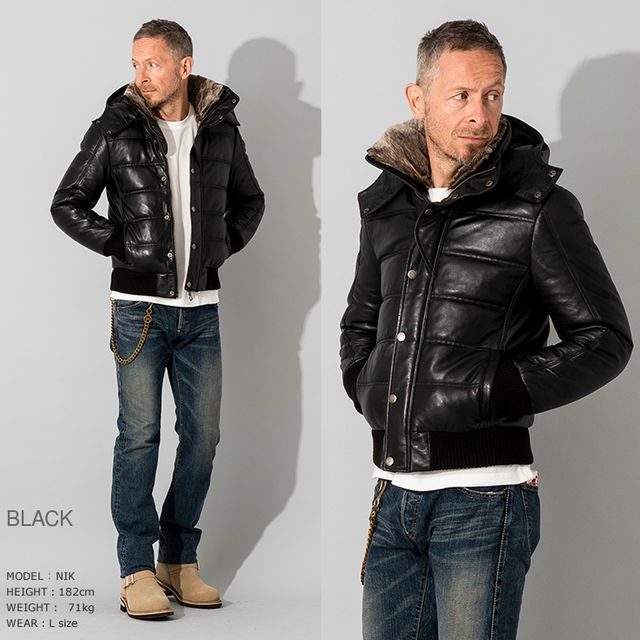 LIUGOO 本革 3WAY ダウンジャケット メンズ リューグー WNG13A レザー