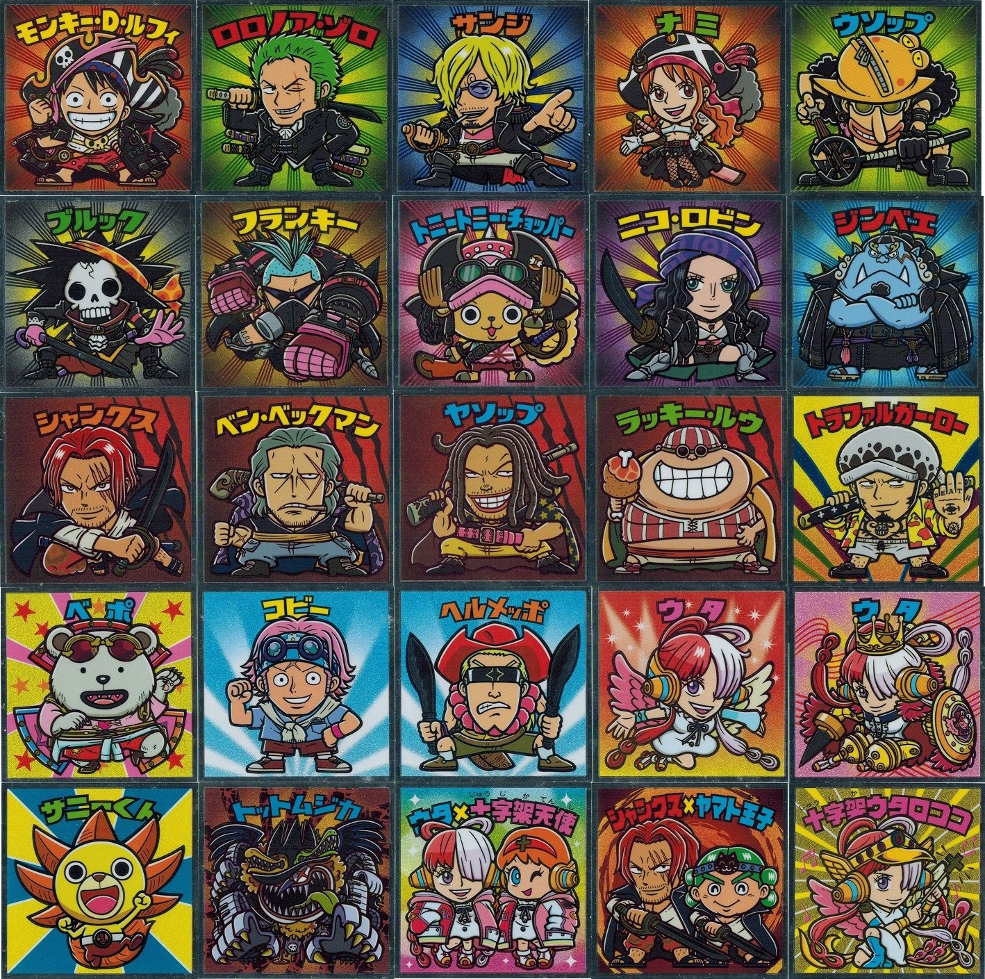 ワンピースマンチョコRED＆特別シール付きセット 全27種 シール画像