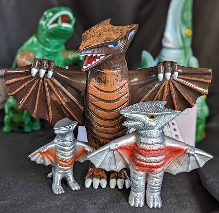 昭和ガメラ＆ギロン＆ギャオス（日東復刻）ソフビフィギュア9体セット