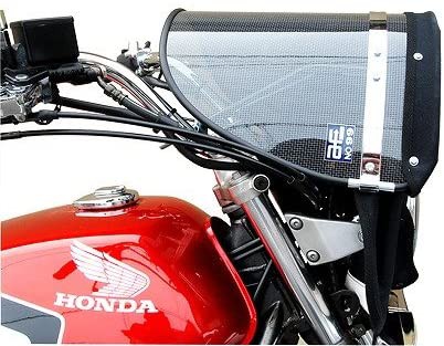 YD125 短風防をZ-FATHER 旭風防 スモーク(黒布タレ)へ変更してみた