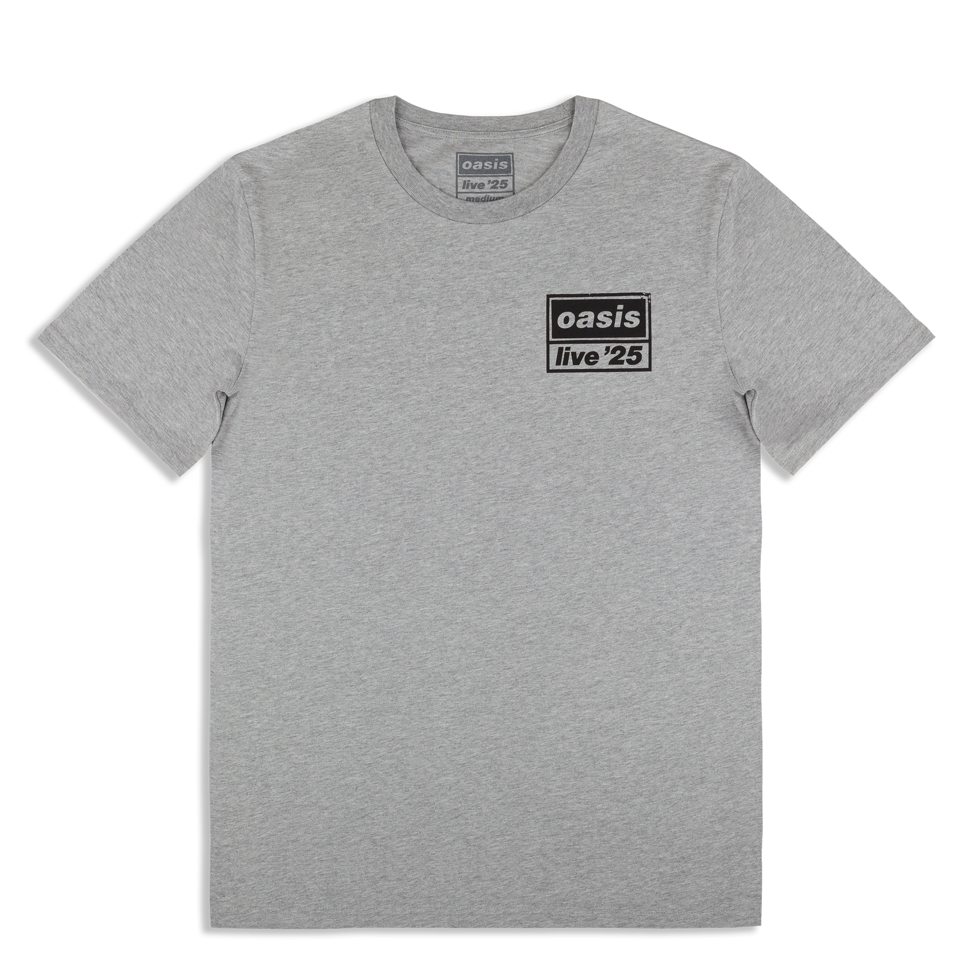 Live '25 Distressed Tour Logo T-Shirt Grey – Oasis Live '25