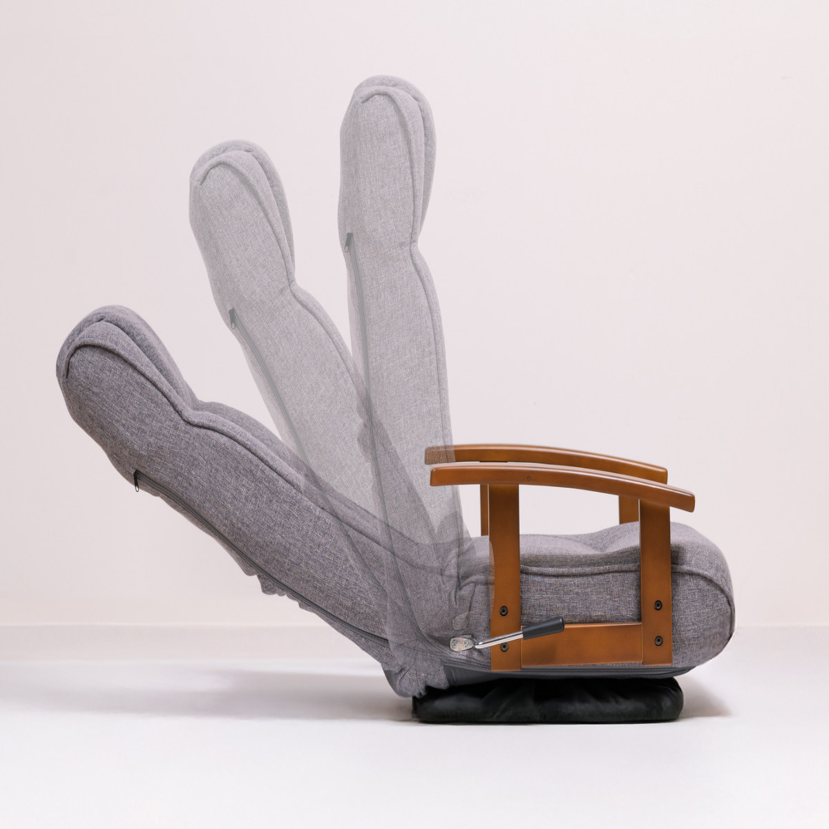 dショッピング |座椅子 回転式 座面高23cm 14段階リクライニング