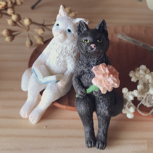 マスコット ネコ 置物 インテリア （ オブジェ アニマル ねこ ミニ 猫