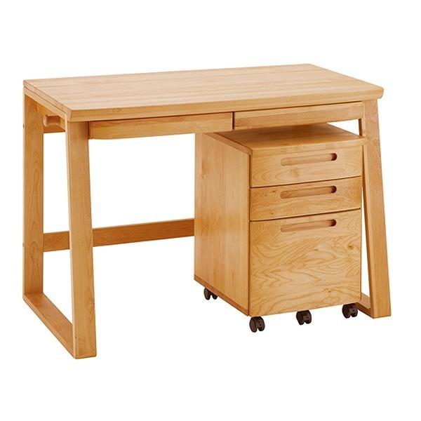 学習机 ワゴン 2点セット 天然木 アルダー材 オイル仕上 幅105cm （ 開