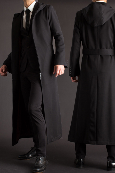 フード付き ロングコート ジップアップ 135｜着丈135㎝｜東京上野