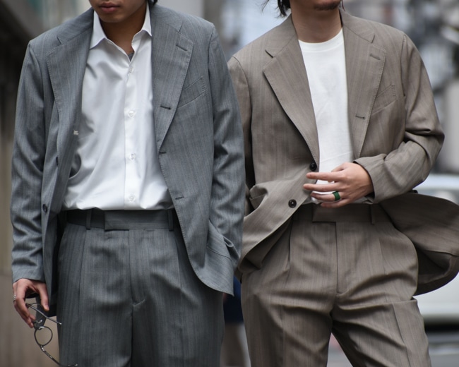 MAATEE&SONS UNCON SINGLE/SET UP TROUSER [GRAY/L.BROWN]