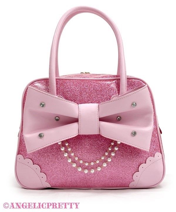 Glitter Gem Ribbon Boston Bag by Angelic Pretty