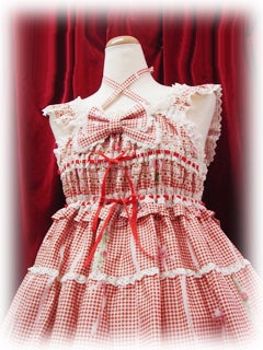 Gingham Rose Ribbon JSK by Baby, the Stars Shine Bright