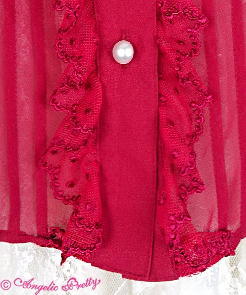 Collar Logo Embroidery Pearl Blouse by Angelic Pretty