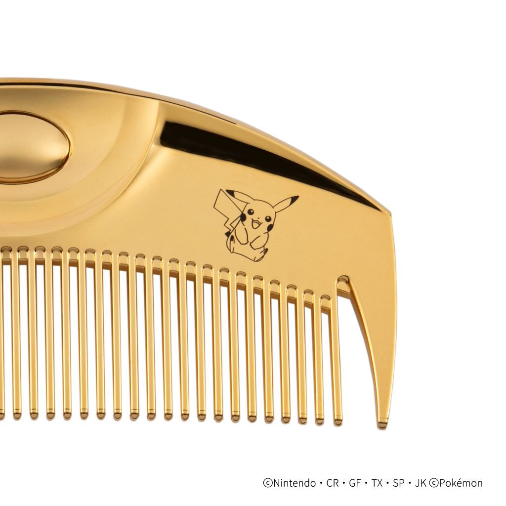 ポケモン LOVECHROME ゴールドコーム ラブクロム「ポケモン」限定ヘアコーム、ピカチュウ描いた「ツキ