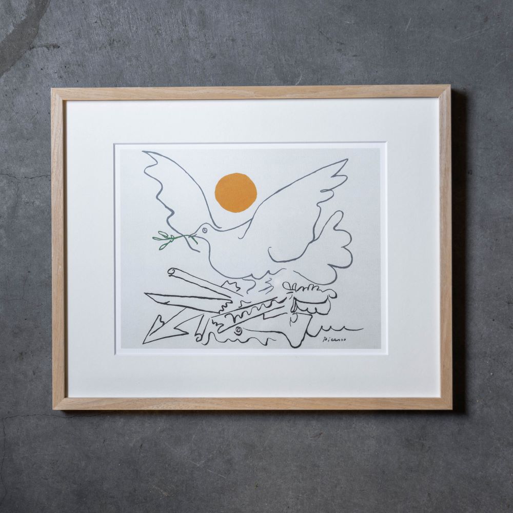 ピカソ 鳩と太陽 1962年 サイン入り 複製名画 パブロ・ピカソ 版上