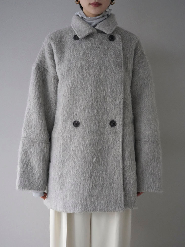 予約]シャギーミドルコート/杢グレー – Lumier