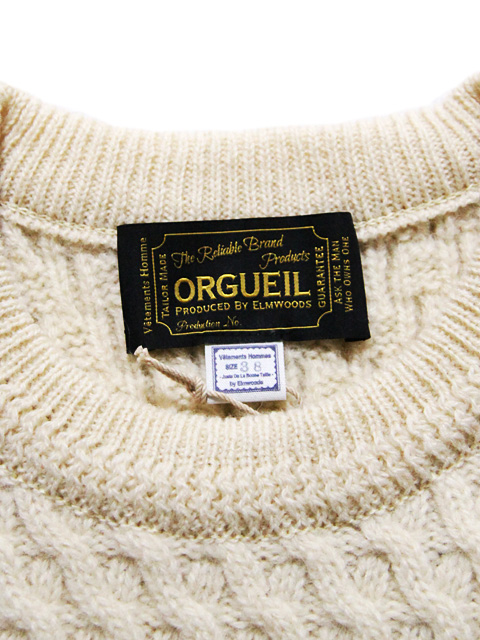 ORGUEIL（オルゲイユ） 】 ケーブルニットベスト [ Cable Knit Vest