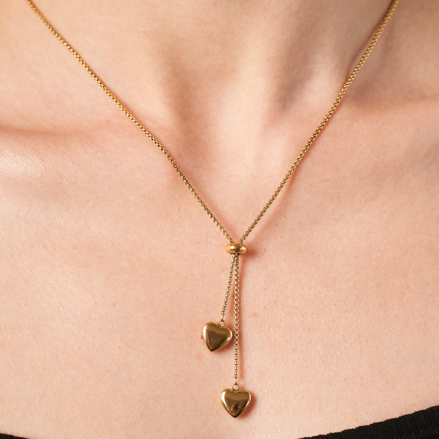 ダブルハートタイネックレス #n32 – LUCEN