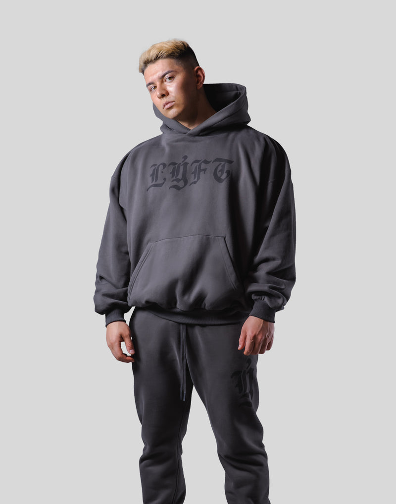 Old English Extra Wide Pullover Hoodie - Ash – LÝFT