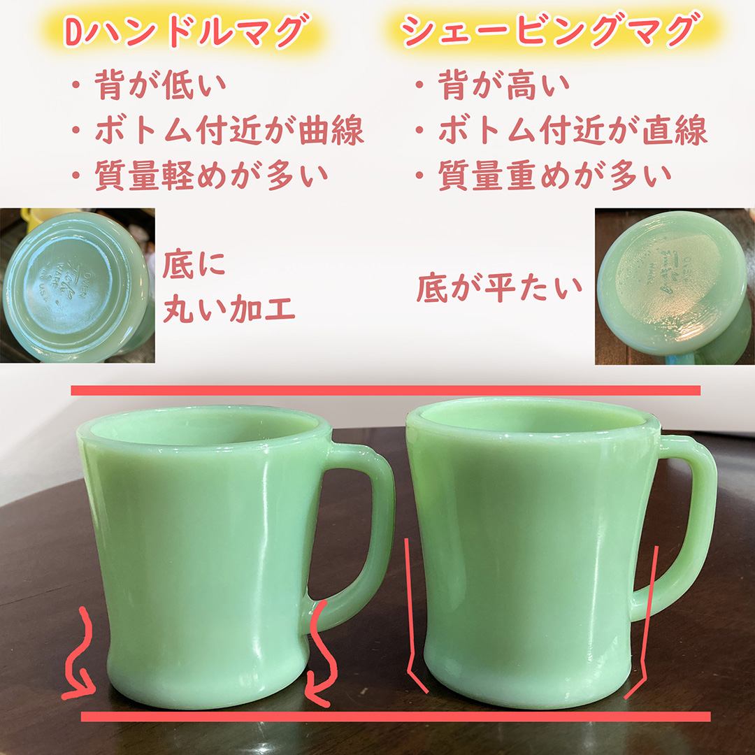 DハンドルシェービングマグジェダイGLASS刻印 1940年代～50年代初頭