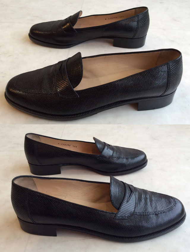 TANINO CRISCI タニノクリスチー ローファー黒リザード 36ハーフ／23.5