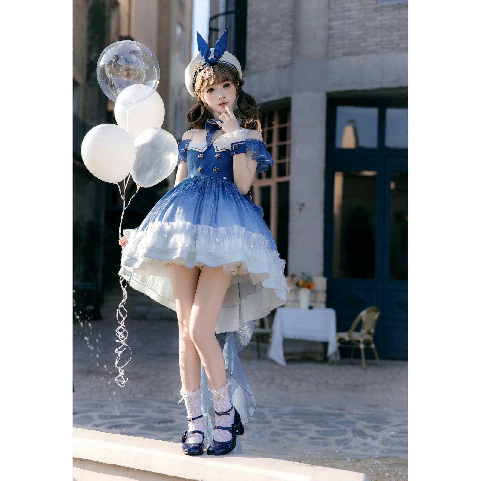 紺青の銀河の刺繍ジャンパースカート[2026年5月下旬-6月下旬発送予定