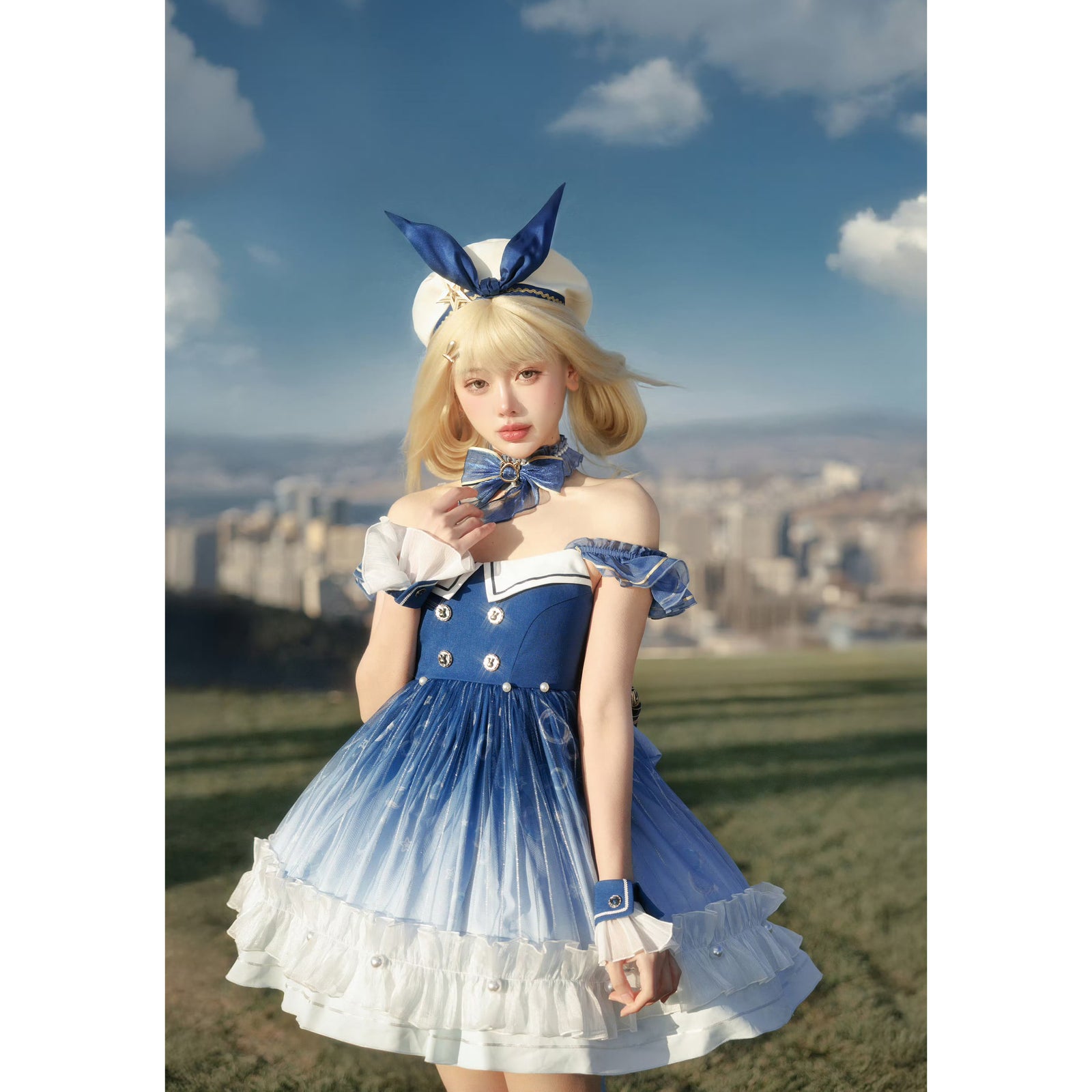 紺青の銀河の刺繍ジャンパースカート[2026年5月下旬-6月下旬発送予定