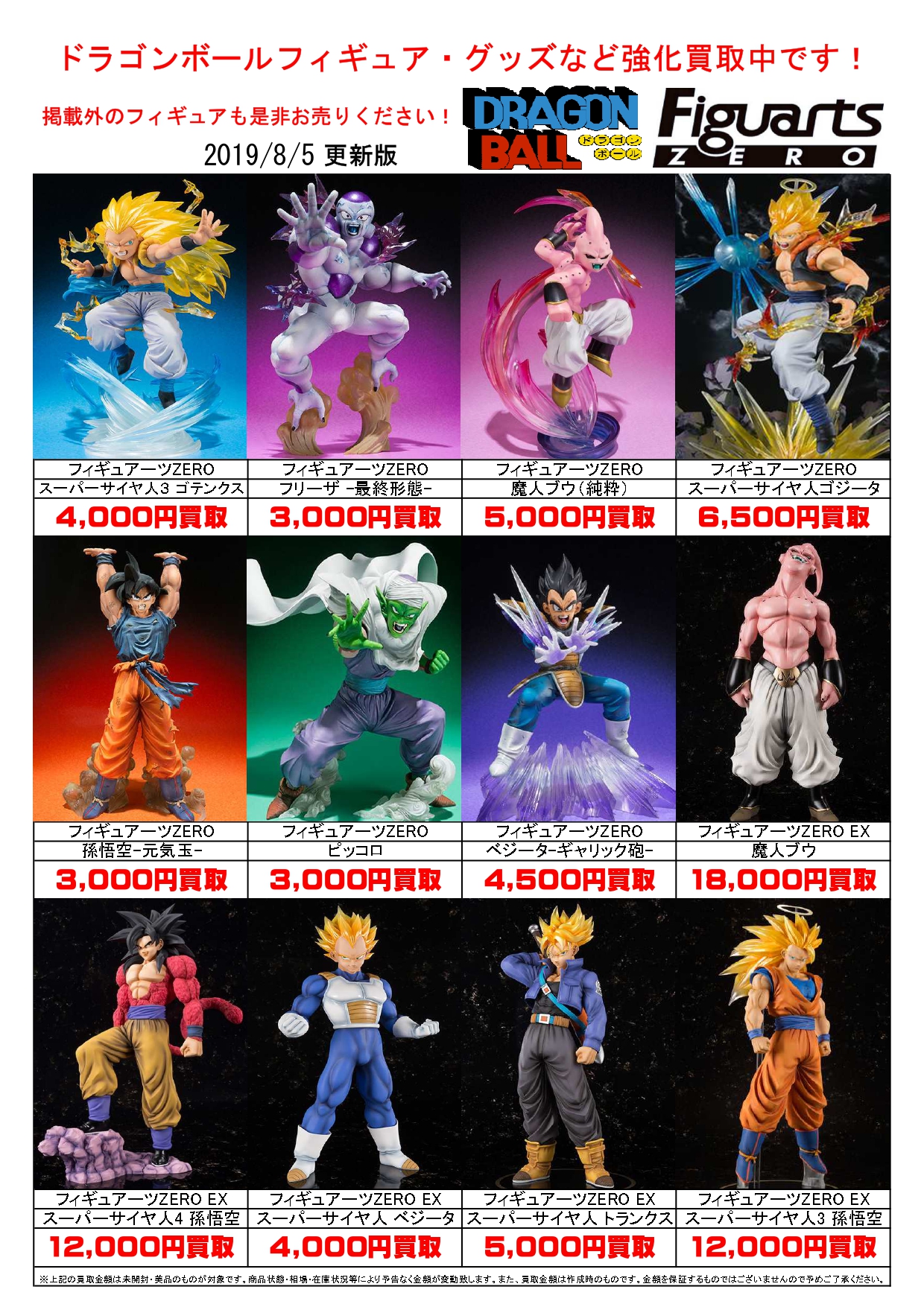 8/5☆ドラゴンボール『フィギュアーツZERO』シリーズ買取いたします