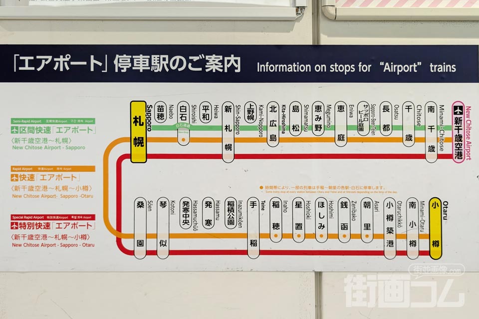 快速エアポート停車駅＆新千歳空港～札幌の3つの列車種別を全て紹介