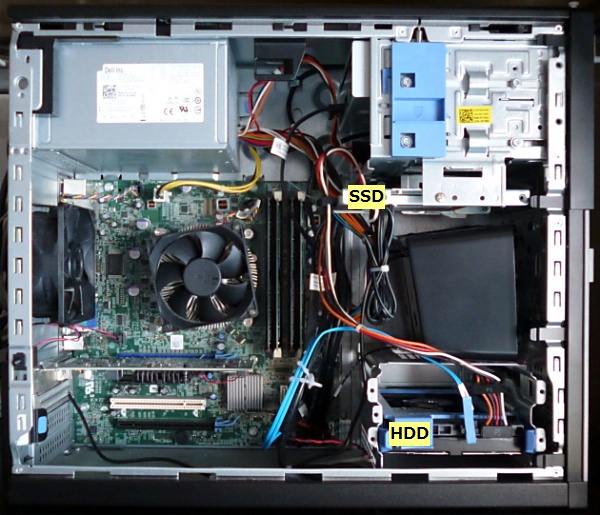 パソコン,dell optiplex 790,SSD HDD 入替