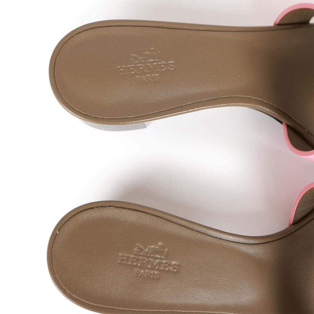 Hermes Oasis Sandals Rose Suede 36.5 EU