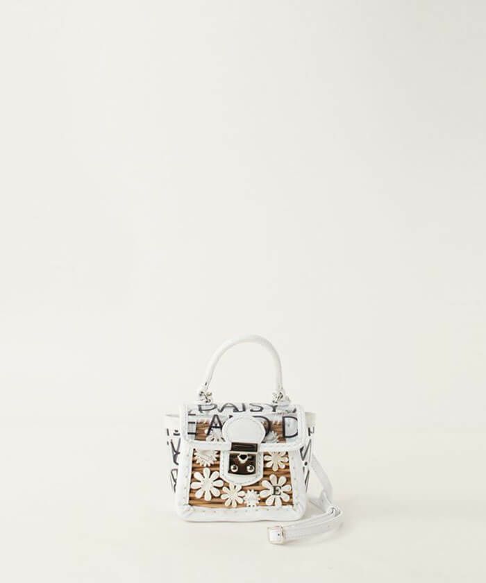 ebagosハンドバッグSS(かっちりバッグプティ)ビニール・アセチ WHITE