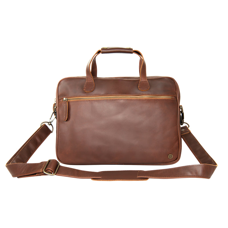 Unisex Columbus Weekender in Full Grain Two Tone Brown Leather