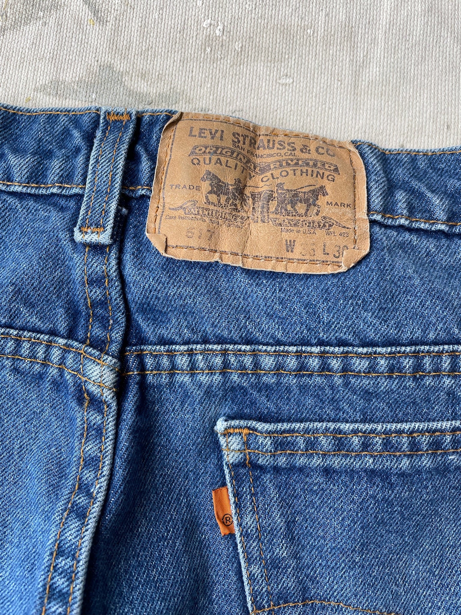 80's/90's Levi's 517 Orange Tab Jeans—[35x30] – mahshu