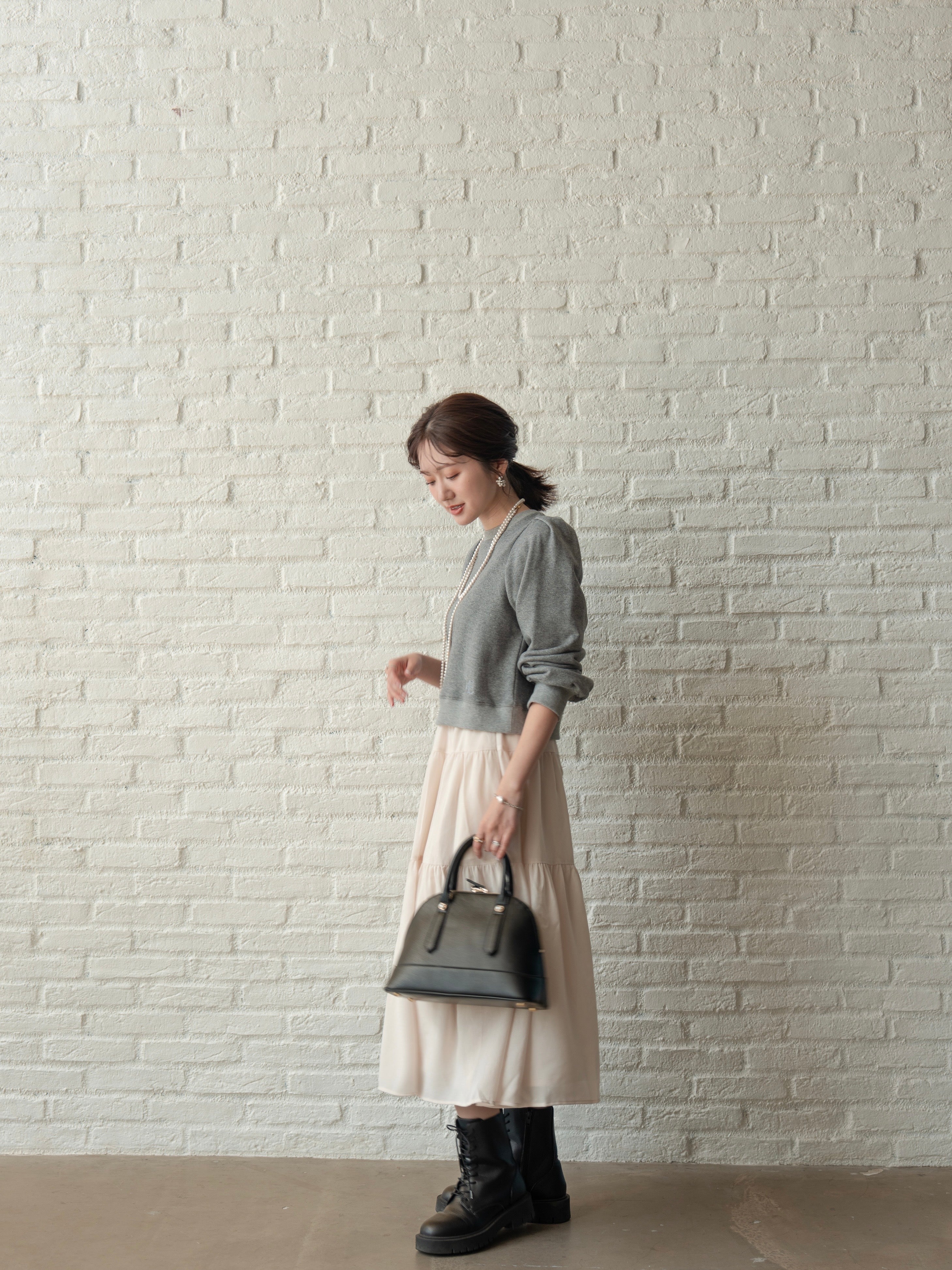 2WAYエコレザーミドルボストンバッグ【リサイクルポリエステル