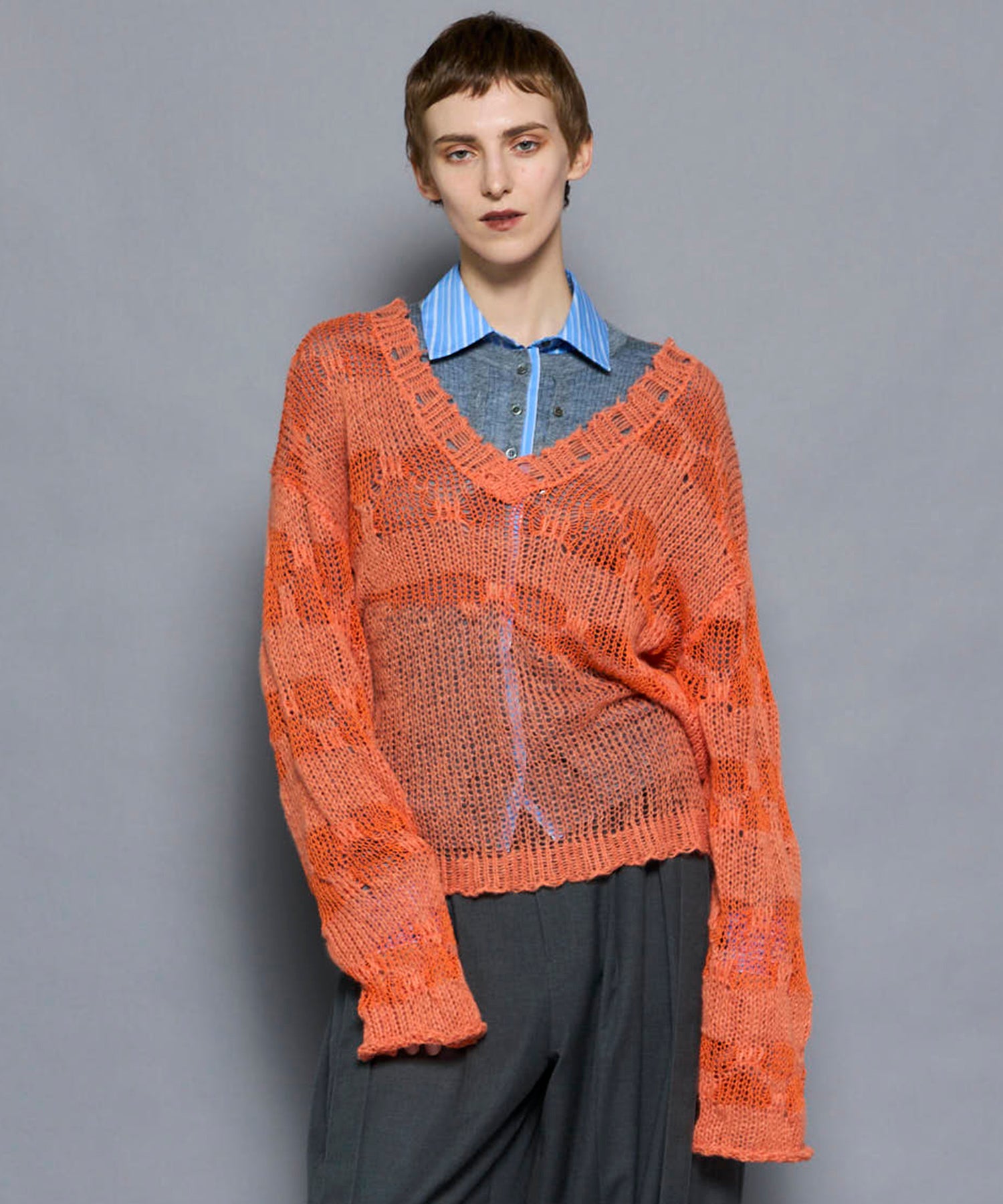 2way Shirt Knit Docking Tops