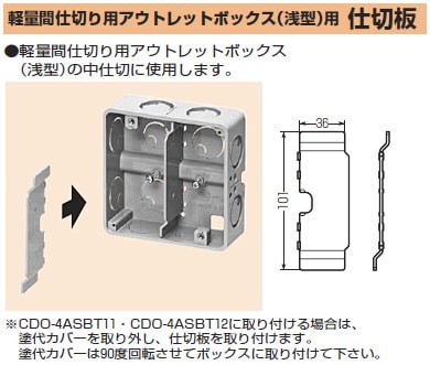 59M 未来工業 軽量仕切り用アウトレットボックス(薄型)用仕切板(10個入